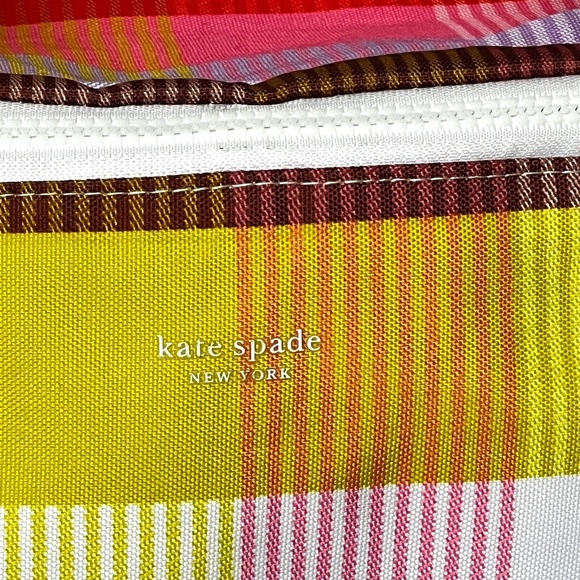 Kate Spade Cooler Bag 15 x 8 Bright Colors Striped Insulated 2 Long Handles - Picture 4 of 5